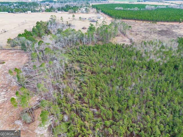 birds eye view of property featuring a rural view