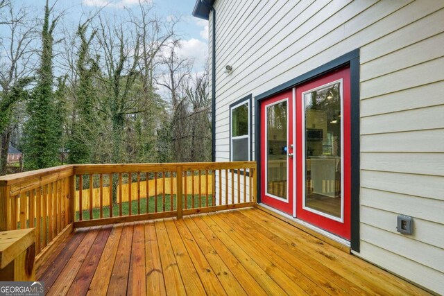 view of wooden deck