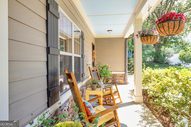 view of patio with a porch