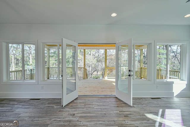 entryway featuring french doors and a healthy amount of sunlight