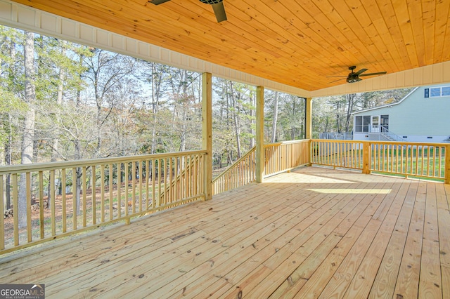 200 Greenpeace Way, Martin, GA 30557 - deck with a ceiling fan and a sunroom