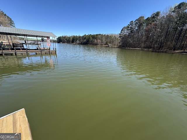 200 Greenpeace Way, Martin, GA 30557 - dock area featuring a wooded view, a water view, and boat lift