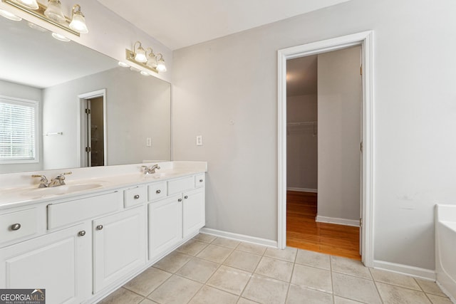 bathroom featuring vanity and tile patterned floors