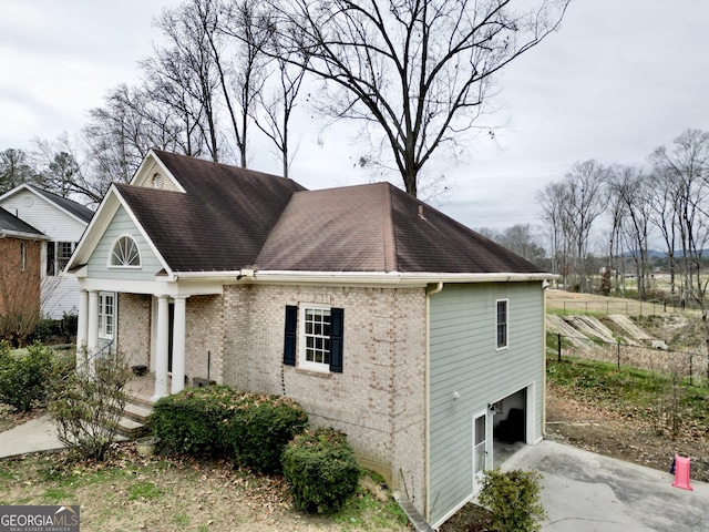 view of front of home with a garage