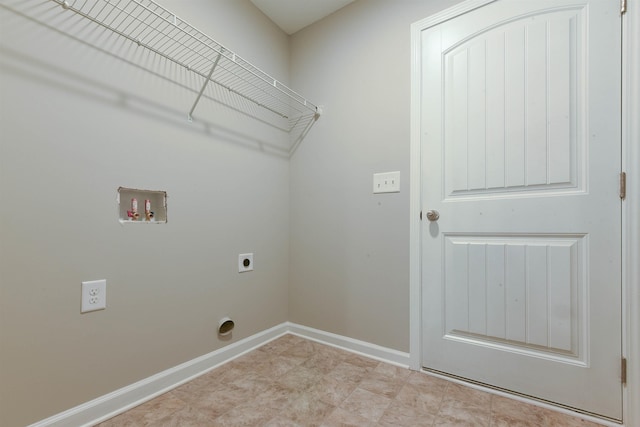 laundry room featuring hookup for a washing machine and electric dryer hookup