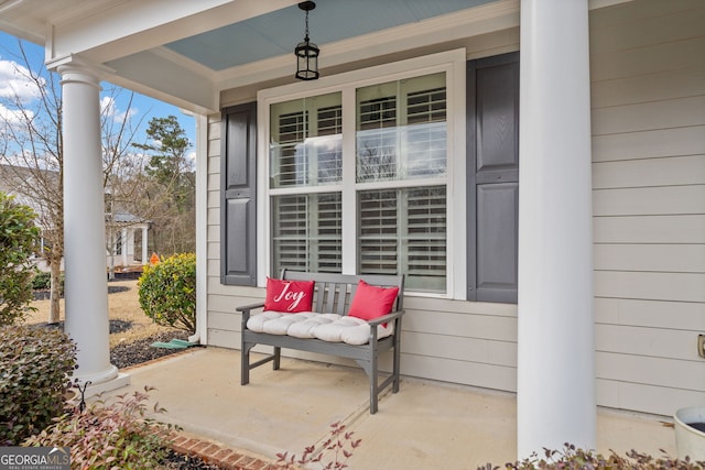 view of patio with a porch