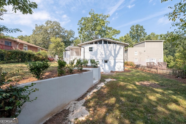 exterior space with a lawn