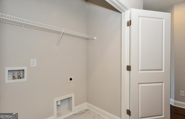 laundry room featuring washer hookup and hookup for an electric dryer