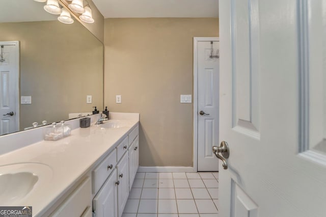 bathroom featuring vanity and tile patterned floors