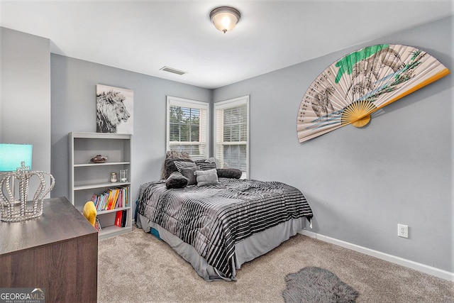 bedroom with carpet floors