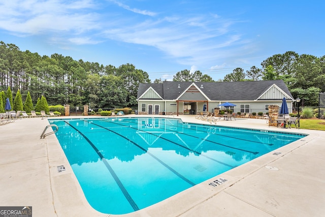 view of pool with a patio area