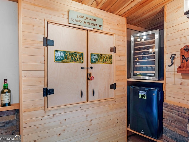 utility room with beverage cooler