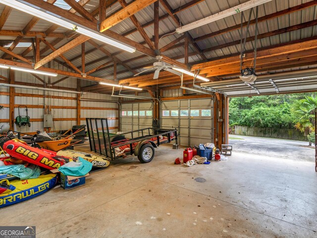 garage featuring a garage door opener