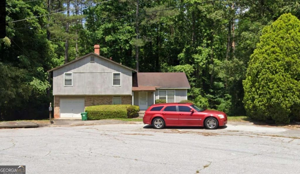 tri-level home with a garage