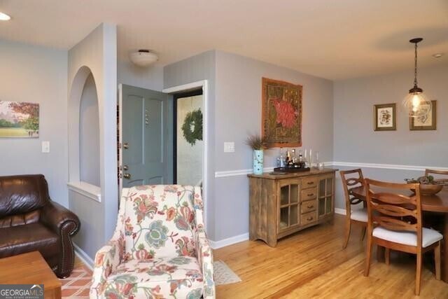 dining area featuring light hardwood / wood-style floors