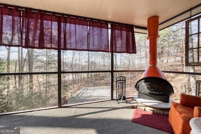 view of unfurnished sunroom