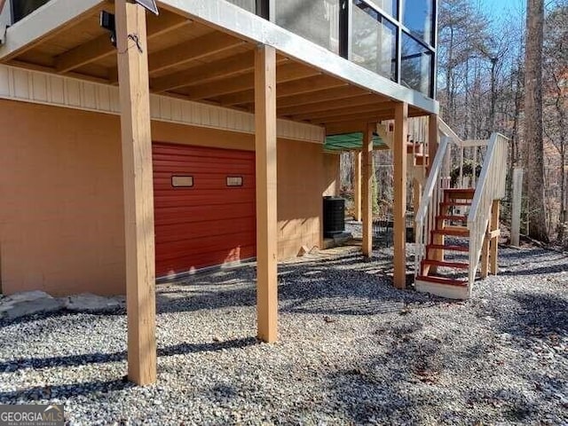 view of jungle gym featuring stairs