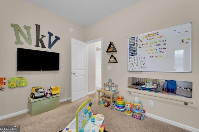 playroom with carpet floors