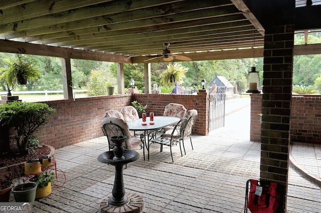 view of patio / terrace with ceiling fan