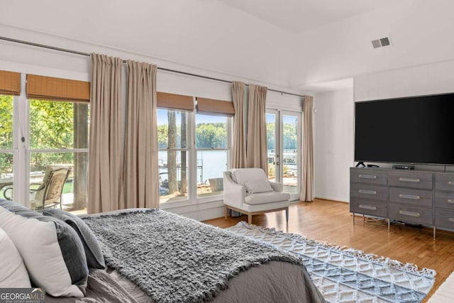 bedroom featuring wood-type flooring