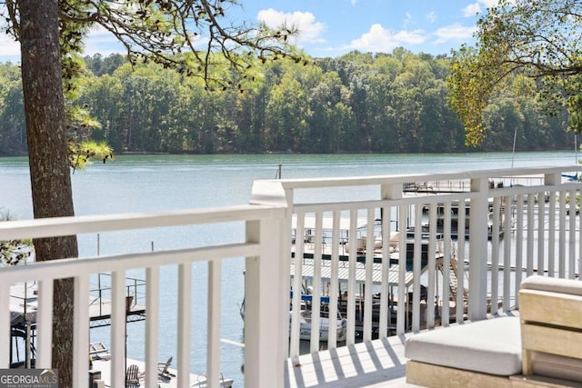 balcony with a water view