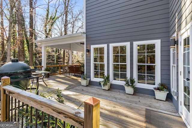 view of wooden deck