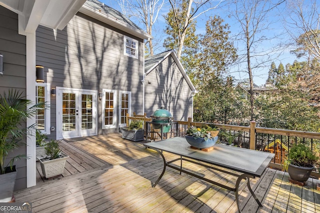 deck with french doors