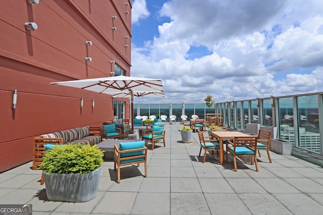 view of patio featuring an outdoor hangout area