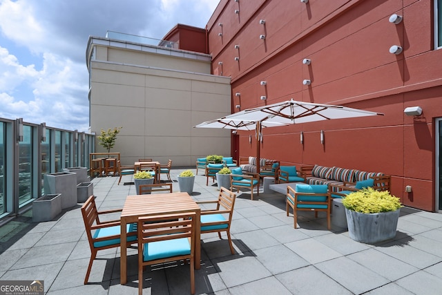 view of patio featuring an outdoor living space