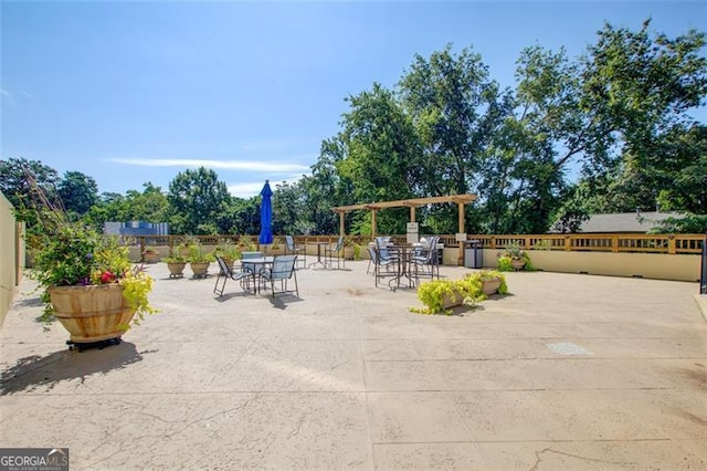 view of patio with a pergola