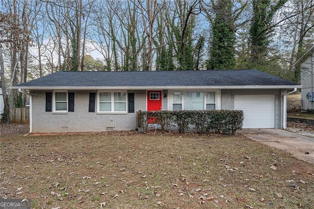 single story home featuring a garage