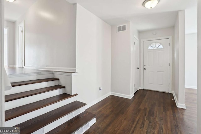 entryway featuring dark hardwood / wood-style floors