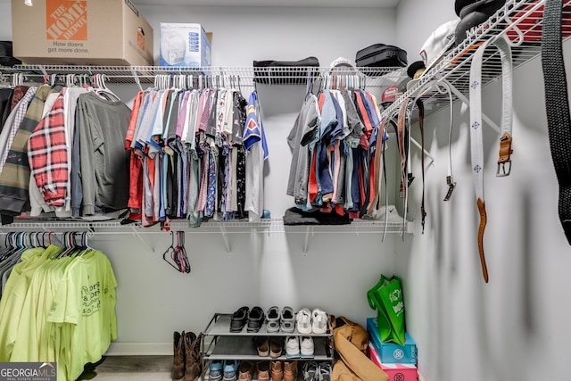 view of walk in closet