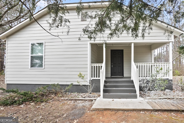 bungalow-style home featuring a porch