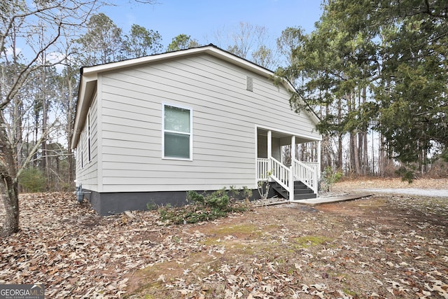 exterior space with covered porch