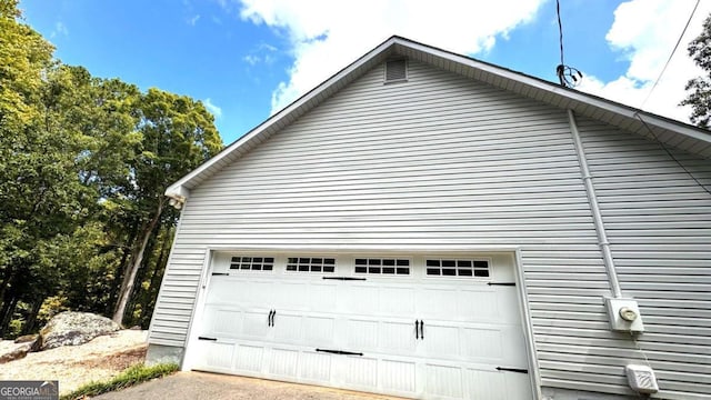 view of garage