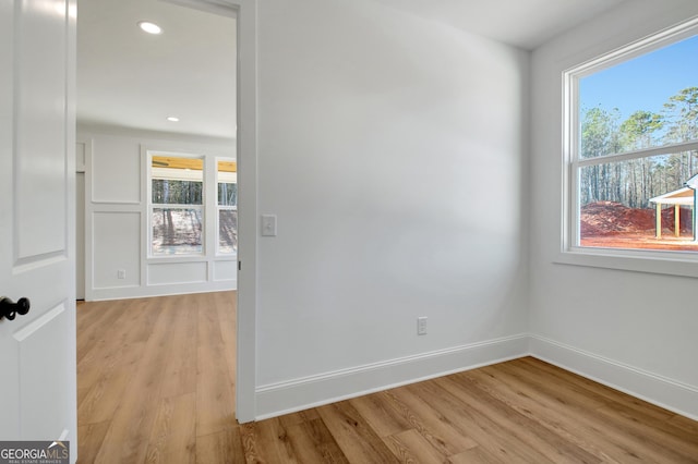 empty room featuring light wood-type flooring