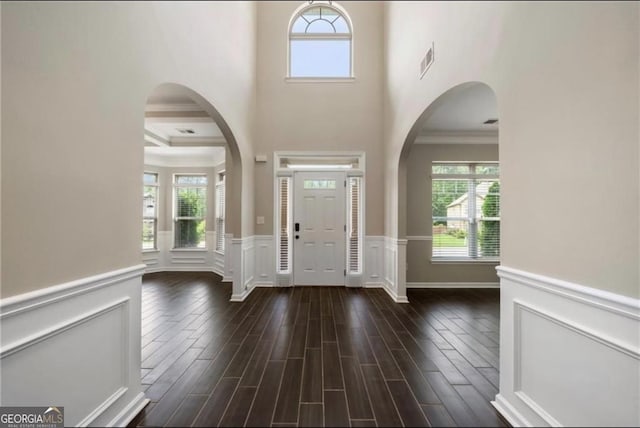 foyer entrance with ornamental molding