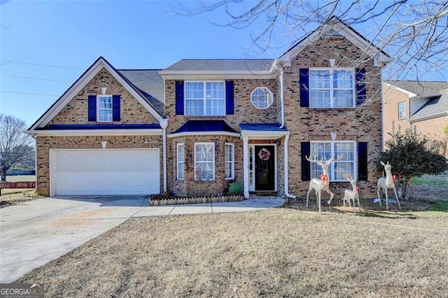 view of front of house with a garage