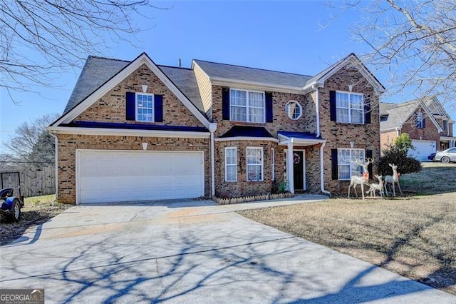 view of front of house with a garage