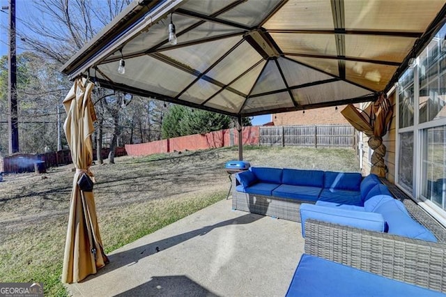 view of patio / terrace featuring an outdoor living space