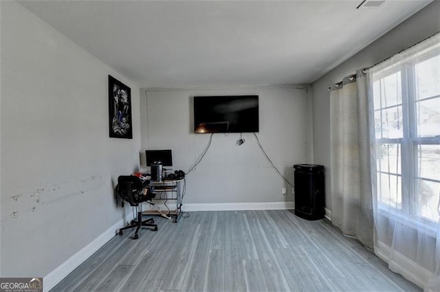 office featuring hardwood / wood-style floors