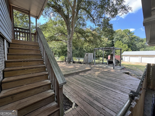 wooden deck with a pergola