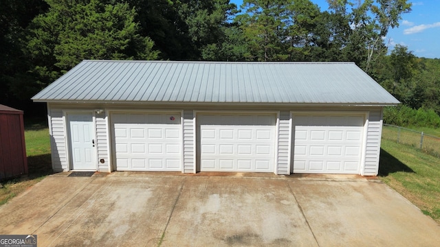 view of garage