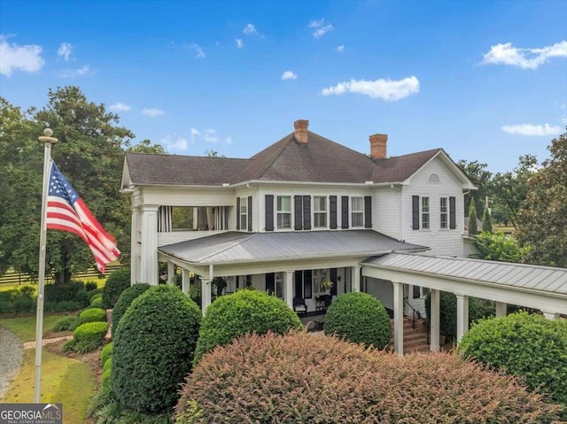 view of front of home featuring covered porch