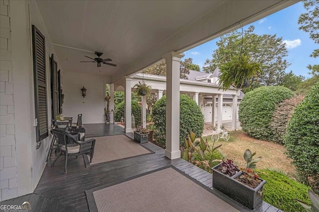 view of patio / terrace with ceiling fan