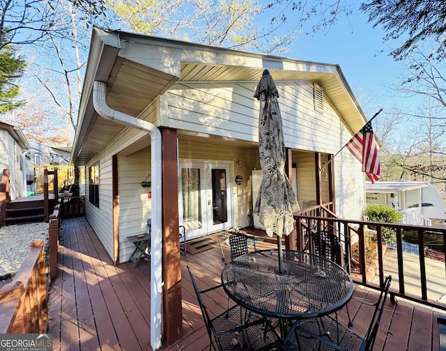 deck with french doors