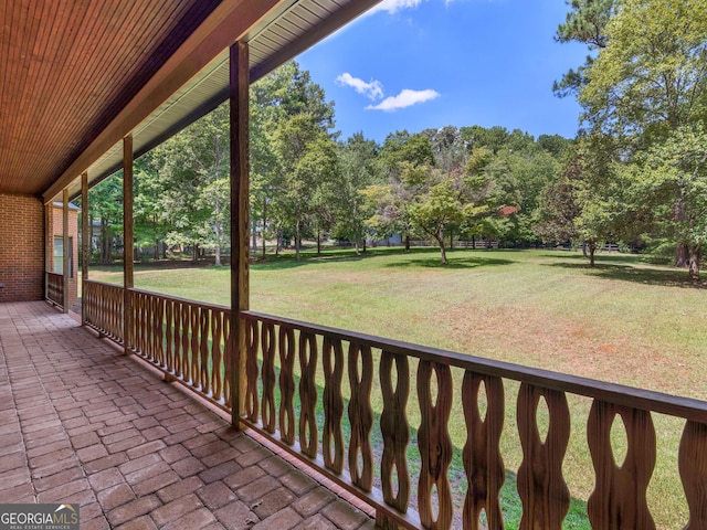 view of patio featuring a porch