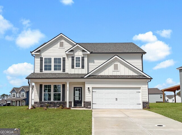 craftsman-style home with a garage