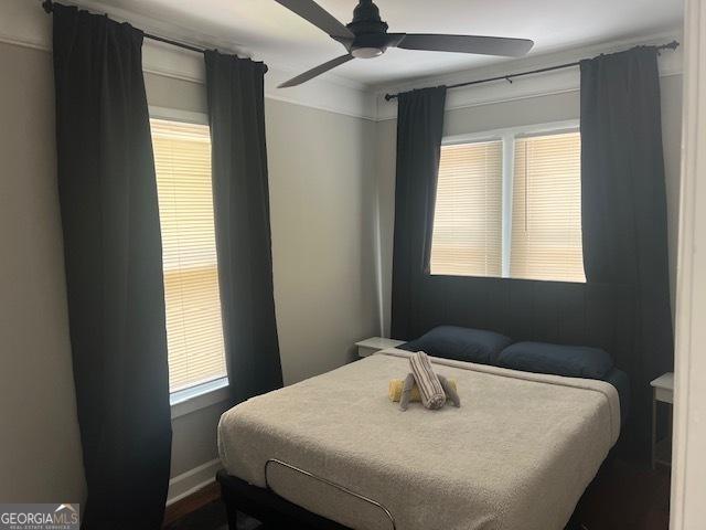 bedroom with ceiling fan